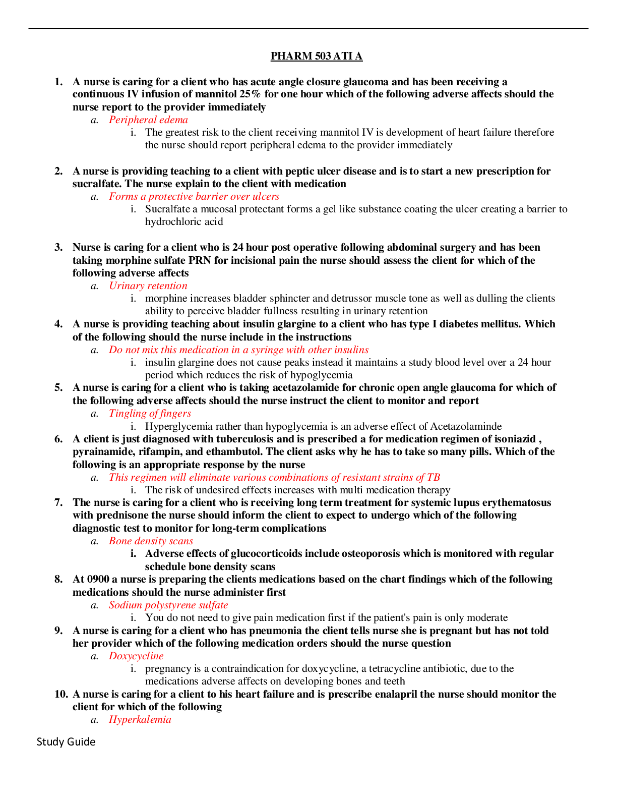 Preview image for Medical Surgical MIDTERM EXAM with correct answers to booste your grades